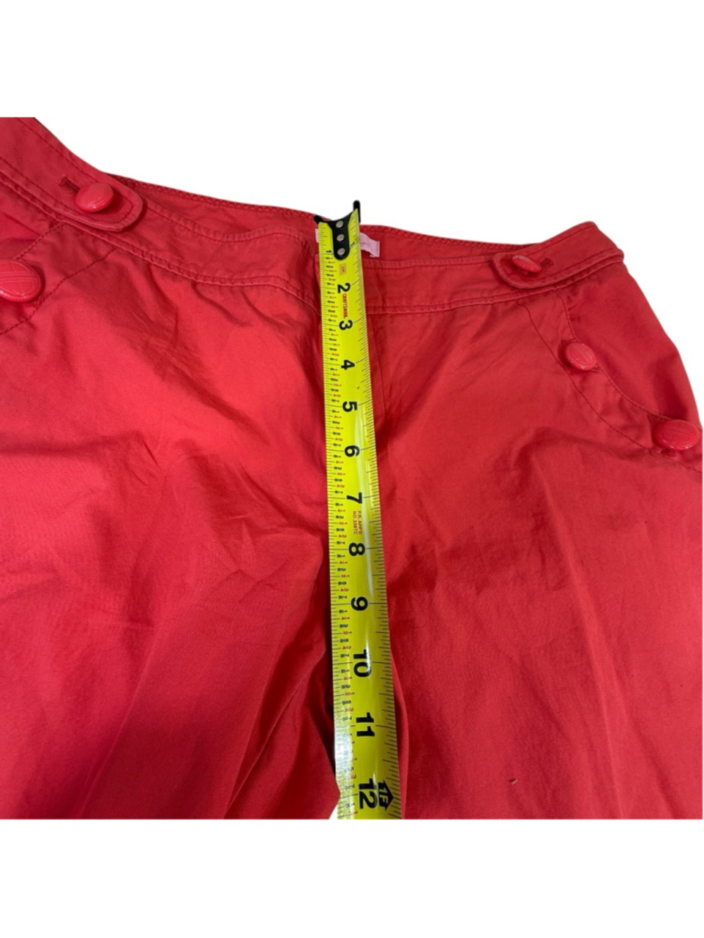 Lilly Pulitzer Red Wide Leg Sailor Pants Women’s Size 12 Nautical Button Detail - Picture 5 of 9